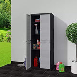 Brian Constance Garden Storage Cabinet Sheds with 3 Ventilated And Adjustable Shelves 25.6“x 15”x 67.3“ Outdoor Storage Of Household Items, Tools (Black)