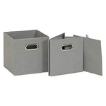 Household Essentials 84-1 Foldable Fabric Storage Bins | Set of 6 Cubby Cubes with Handles | Teafog, 6 lbs, Grey