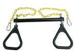 18" Trapeze Bar with Rings - Heavy Duty Steel with Plastic Coated Chains