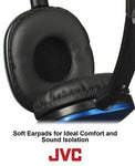 JVC Black Flat and Foldable Colorful Flats On Ear Headphone with 3.94 foot Gold Plated Phone Slim Plug HAS160B