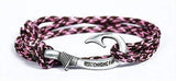 Chasing Fin Adjustable Bracelet 550 Military Paracord with Fish Hook Pendant