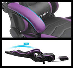 Dowinx Gaming Chair Ergonomic Racing Style Recliner with Massage Lumbar Support, Office Armchair for Computer PU Leather E-Sports Gamer Chairs with Retractable Footrest (Black&Purple)