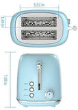 2 Slice Toaster Retro Stainless Steel Toaster with Bagel, Cancel, Defrost Function and 6 Bread Shade Settings Bread Toaster, Extra Wide Slot and Removable Crumb Tray, Blue by Keenstone