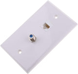 JZLiner Ethernet Coax RJ45 Coaxial F Type Wall plate Jack Socket Outlet Networking Cover Panel