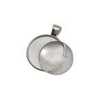 Miraclekoo 20 Set Silver Plated Round Bezel Pendant Trays with Glass Dome Tiles Cabochon 25 mm Blanks Cameo Bezel Cabochon Settings