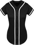 Hat and Beyond Womens Baseball Button Down Tee Short Sleeve Softball Jersey Active Shirts Made in USA
