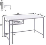 FIVEGIVEN Rustic Computer Writing Desk Industrial Study Table Simple Z Shaped Desk Driftwood 48 Inch