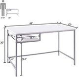FIVEGIVEN Rustic Computer Writing Desk Industrial Study Table Simple Z Shaped Desk Driftwood 48 Inch