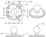 National Products RAM-B-202U Ram Marine Electronic 1-Inch Aluminum Ball Mount with Pinlok Base, Black Finish