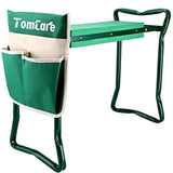 TomCare Garden Kneeler Seat Garden Bench Garden Stools Fordable Stool with Tool Bag Pouch EVA Foam Pad Outdoor Portable Kneeler for Gardening(Large-21.65" x 10.62" x 18.89",Green)