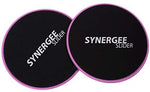 Synergee Core Sliders. Dual Sided Use on Carpet or Hardwood Floors. Abdominal Exercise Equipment