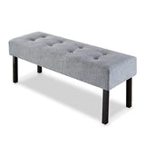 Zinus Memory Foam Tufted Upholstered Bed Bench