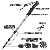 TheFitLife Nordic Walking Trekking Poles - 2 Pack with Antishock and Quick Lock System, Telescopic, Collapsible, Ultralight for Hiking, Camping, Mountaining, Backpacking, Walking, Trekking