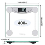 Malama Precision Digital Body Weight Bathroom Scale with Step-On Technology, LCD Backlit Display, 400 lbs Capacity and Accurate Weight Measurements, Silver