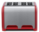 Kenmore 40604 4-Slice Toaster with Dual Controls in Red