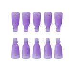 Benbilry Nail Polish Remover Clips, 10 Pcs Reusable Soak Off Gel Plastic Nail Art Soak Off Clip Caps UV Gel Polish Removal (Purple)