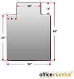 Office Marshal Black Polycarbonate Office Chair Mat - 36" x 48" - Hard Floor Protection - No-Recycling Material - High Impact Strength