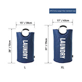 DOKEHOM DKA0001DB2 82L Large Laundry Basket (6 Colors) with Coin Bag, Collapsible Fabric Laundry Hamper, Foldable Clothes Bag, Folding Washing Bin (Dark Blue, L)