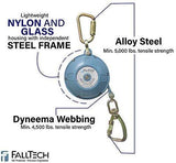 FallTech 7276WR Contractor/Dyneema Web SRL- Glass-Filled Nylon Housing, Dyneema Web, Connecting Carabiner, Load-Indicating Swivel Carabiner, 20', Blue