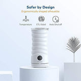 Milk Frother Miroco Electric Milk Steamer Automatic Soft Foam Maker Cold Hot Milk Warmer Silent Operation for Cappuccino, Latte, Coffee White