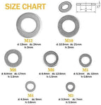 VIGRUE Black Zinc Plated Alloy Steel Flat Washers Set Washers Hardware Assortment 684 Pieces -9 Sizes M2 M2.5 M3 M4 M5 M6 M8 M10 M12