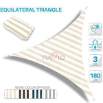Patio Paradise 20' x 20' x 20' Beige Sun Shade Sail Triangle Canopy, 180 GSM Permeable Canopy Pergolas Top Cover, Permeable UV Block Fabric Durable Outdoor, Customized Available