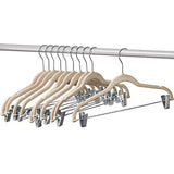 Home-it 10 Pack Clothes Hangers with clips -  IVORY Velvet Hangers for skirt hangers - Clothes Hanger - pants hangers - Ultra Thin No Slip