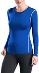 WANAYOU Women's Compression Shirt Dry Fit Long Sleeve Running Athletic T-Shirt Workout Tops