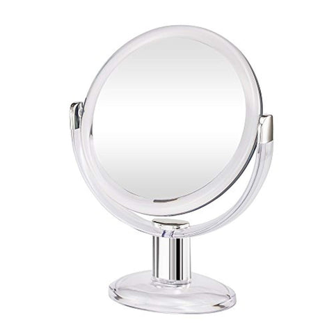 Gotofine Double Sided Magnifying Makeup Mirror, 1X & 10X Magnification with 360 Degree Rotation- Clear & Transparent