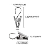 Teenitor 50 PCS Stainless Steel Curtain Clips with Hook for Curtain, Photos, Home Decoration Outdoor Party Wire Holder