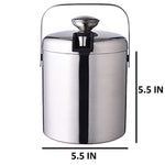 GSCW Small Ice Bucket with Tongs- Best Double Wall Insulated Stainless Steel Miniature Bar Accessory Gift Set