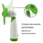 Mini Handheld Fan Personal Portable Cooling Fan Battery Operated Fan Sponge Blade Electric Fan for Home Outdoor and Travel (Green)