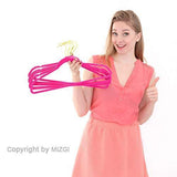 MIZGI Premium Velvet Hangers (Pack of 50) Heavyduty - Non Slip - Velvet Suit Hangers Pink - Gold Hooks,Space Saving Clothes Hangers (Pink) …