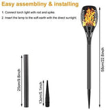 Permande Solar Flame Lights Outdoor, Flickering Torches Decorations for Patio Fire Effect Garden Lantern Auto On/Off Dust to Dawn Waterproof Lawn Decor Solar Powered Stick Light Security for Driveway