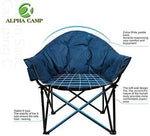 Camping World Reclining Folding Oversized Moon Saucer Chair with Cup Holder for Camping, Hiking - Saucer Support 500 LBS