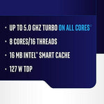 Intel Core i9-9900K Desktop Processor 8 Cores up to 5.0 GHz Turbo unlocked LGA1151 300 Series 95W