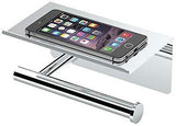 Gatco 1420 Latitude II Toilet Paper Holder with Mobile Shelf, Chrome