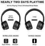 Picun P26 Bluetooth Headphones Over Ear 40H Playtime Hi-Fi Stereo Wireless Headphones Girl Deep Bass Foldable Wired/Wireless/TF for Phone/TV Bluetooth 5.0 Wireless Earphones with Mic Women (Rose Gold)