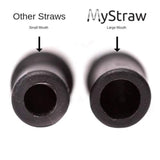 he Original MyStraw Folding Drinking Stainless Steel Metal Straw | Collapsible Reusable-Medical Food Grade | Portable with Case Keychain Cleaning Brush | Wide Mouth (Black Sand)