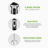 Aicok Immersion 4-in-1 Stick Blender with 6 Speed Control, Powerful Hand Mixer Sets Include Chopper, Whisk, Bpa Free Beaker