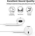 Herun Earphones/Earbuds/Headphones, Premium in-Ear Wired Earphones with Remote & Mic Compatible iPhone 6s/plus/6/5s/se/5c/iPad/Samsung/MP3 (2Pack-White)