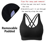 AKAMC 3 Pack Women's Medium Support Cross Back Wirefree Removable Cups Yoga Sport Bra