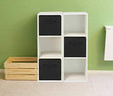 6 Pack - SimpleHouseware Foldable Cube Storage Bin, Black