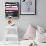Veesun Wall File Holder Organizer for Office, Hanging Metal Magazine Rack Holder Organizer,Black