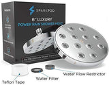 SparkPod Shower Head - High Pressure Rain - Luxury Modern Chrome Look - Easy Tool Free Installation - The Perfect Adjustable Replacement For Your Bathroom Shower Heads