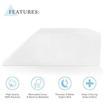 Restorology Elevating Memory Foam Leg Rest Pillow - Best Wedge Pillow - Reduces Back Pain & Improves Circulation - Includes Removable Cover