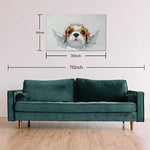 Bignut Art Oil Painting Hand Painted Funny Animal Wine and Dog Cool Wall Art on Canvas Framed Wall Decor for Living Room Bedroom Office (24x24 Inches, Wine Dog)