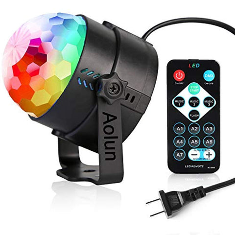 Party Lights,Disco Lights Sound Activated with Remote, Halloween Disco Ball Light,Stage lights-Multi Colors Rotating Magic LED Strobe Lights for Xmas Parties,Room,Pool,Club,Home,Church,Karaoke,Wedding