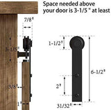 WINSOON 5FT Super Mini Sliding Barn Door Cabinet Hardware Kit for Double Doors TV Stands Small Wardrobe Cabinets, I Shape Hanger (5FT Double Doors Kit)