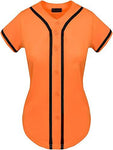 Hat and Beyond Womens Baseball Button Down Tee Short Sleeve Softball Jersey Active Shirts Made in USA